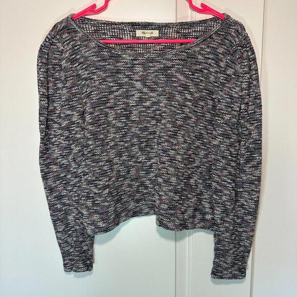 Madewell Multicolored Knit Top Puff Sleeve Thick Comfy Cotton‎ Blend Small - Picture 2 of 5